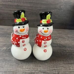 Young’s Inc Holiday Snowmen Salt & Pepper Shakers